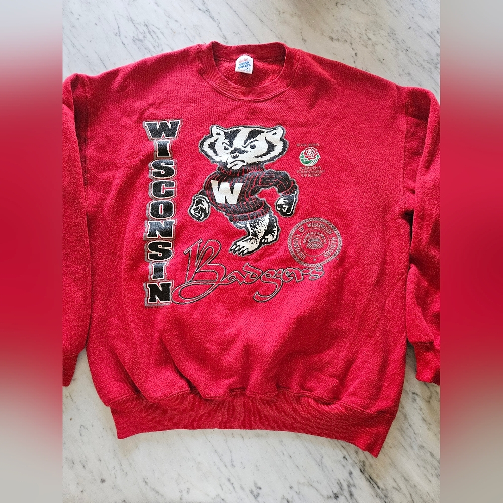 Vintage 90s Wisconsin Badgers‎ Sweatshirt Mens Sz XL